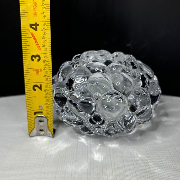 Crystal Orrefors Bubble Votive Holder Sweden Raspberry Signed Crystal Tea Light - Picture 5 of 6